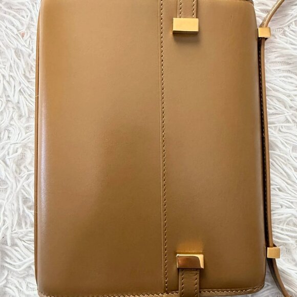 SAINT LAURENT Smooth Calfskin Mini Manhattan Shoulder Bag in Tabac Brown - Picture 5 of 13